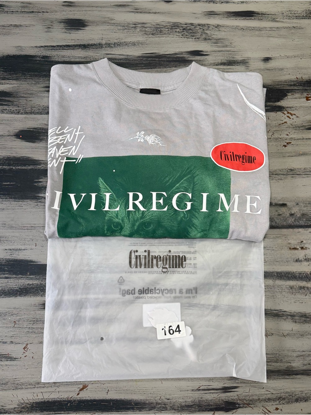 Civil Regime Graphic Twofer Long Sleeve Tee with Punk Rock Kitty 🐈⬛ - Picture 11 of 12